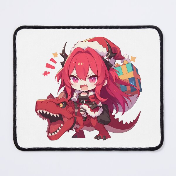 Item preview, Prelude Dawn Surtr Arknights Christmas Dinosaur Santa Ride Chibi Kawaii Festive Flame designed and sold by Raslbazola.