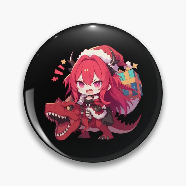 Item preview, Prelude Dawn Surtr Arknights Christmas Dinosaur Santa Ride Chibi Kawaii Festive Flame designed and sold by Raslbazola.