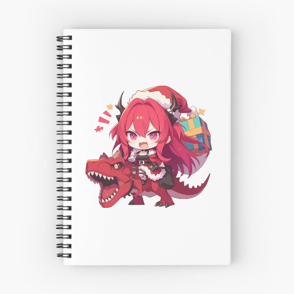 Item preview, Prelude Dawn Surtr Arknights Christmas Dinosaur Santa Ride Chibi Kawaii Festive Flame designed and sold by Raslbazola.