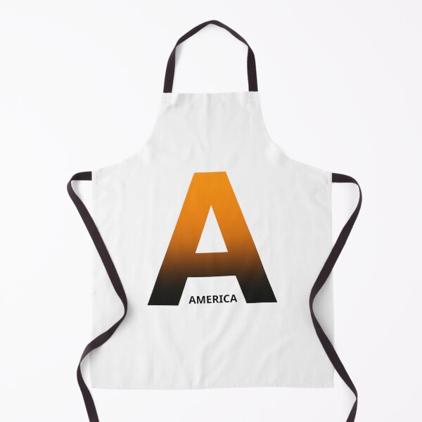 Item preview, A bold and modern letter A in a warm gradient that combines shades of orange and black, with the word "AMERICA" designed and sold by BLOIA.