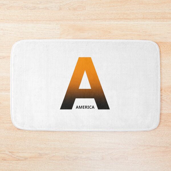 Item preview, A bold and modern letter A in a warm gradient that combines shades of orange and black, with the word "AMERICA" designed and sold by BLOIA.