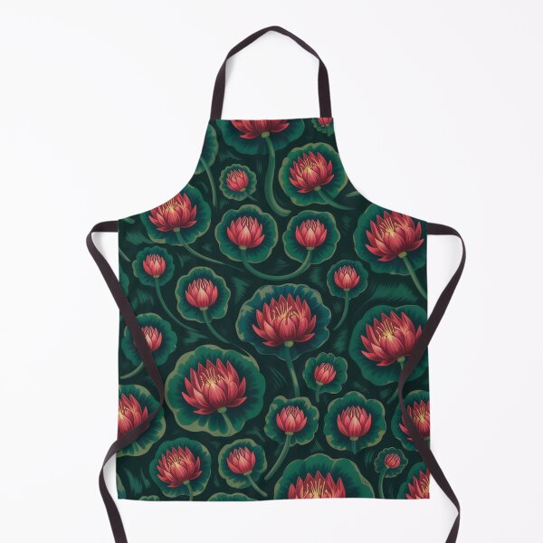 Item preview, Floral pattern of red lotus flowers. designed and sold by Lilashakti ⭐️ ⭐️ ⭐️ ⭐️ ⭐️.