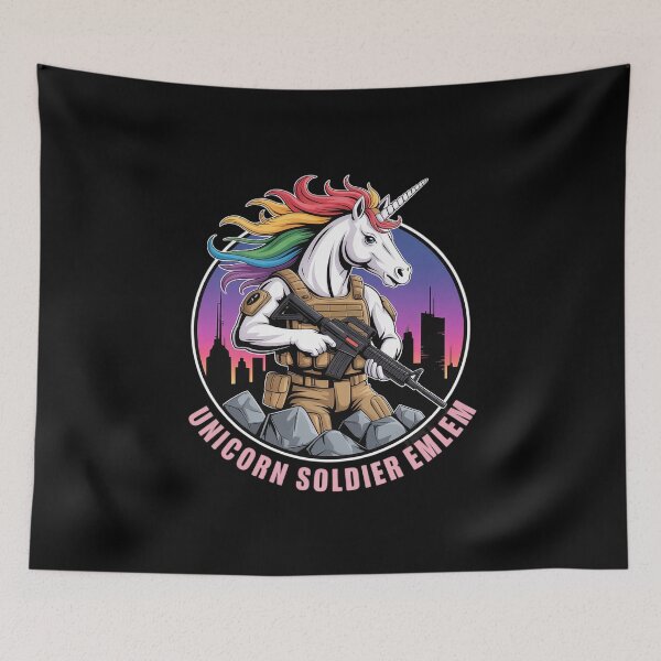 Item preview, Unicorn Shooting A Gun I Unicorn Warrior I Soldier Unicorn designed and sold by RoyTill0Art.