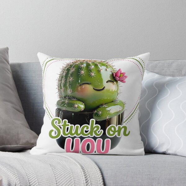 Item preview, Stuck On You - Cute 3D Cactus Pun / Kawaii Valentine's Day Love designed and sold by xper-t-s.