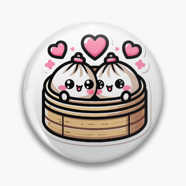 Item preview, Cute Kawaii Dumpling Couple Valentine Love Heart designed and sold by oynipshop.