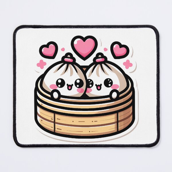 Item preview, Cute Kawaii Dumpling Couple Valentine Love Heart designed and sold by oynipshop.