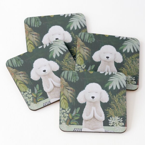 Item preview, Yoga Meditating Poodle in Lush Jungle designed and sold by lautir.