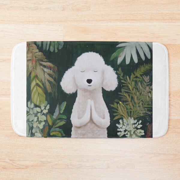 Item preview, Yoga Meditating Poodle in Lush Jungle designed and sold by lautir.