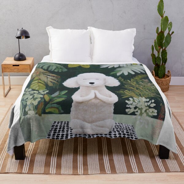 Item preview, Yoga Meditating Poodle in Lush Jungle designed and sold by lautir.