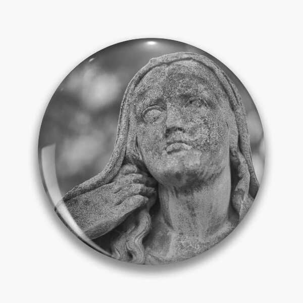 Item preview, Weathered female statue in Goat’s Gate Cemetery, Bratislava, captured in soft monochrome light. designed and sold by RastislavS.