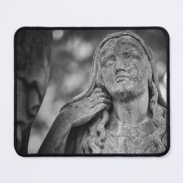 Item preview, Weathered female statue in Goat’s Gate Cemetery, Bratislava, captured in soft monochrome light. designed and sold by RastislavS.