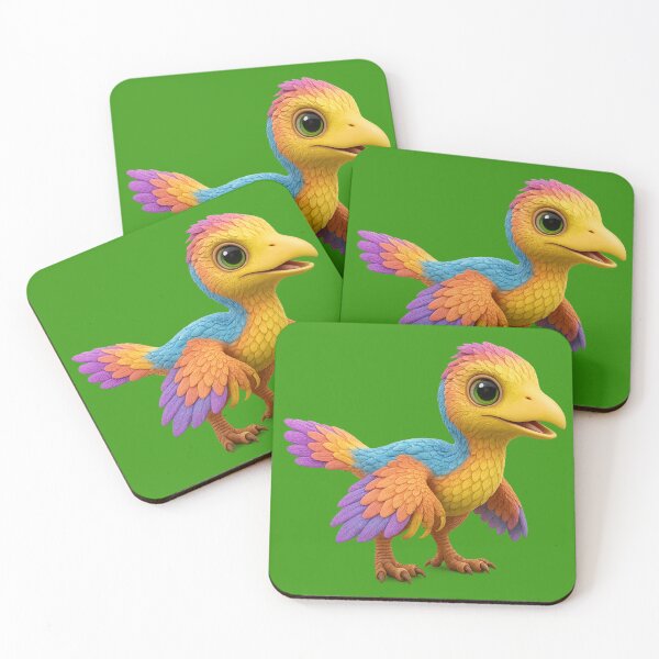 Item preview, Vibrant Archaeopteryx Illustration - Colorful Feathered Dinosaur Art Print Cute Prehistoric Bird Design designed and sold by AnTartstudios.