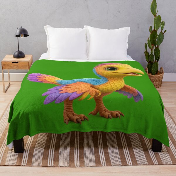 Item preview, Vibrant Archaeopteryx Illustration - Colorful Feathered Dinosaur Art Print Cute Prehistoric Bird Design designed and sold by AnTartstudios.