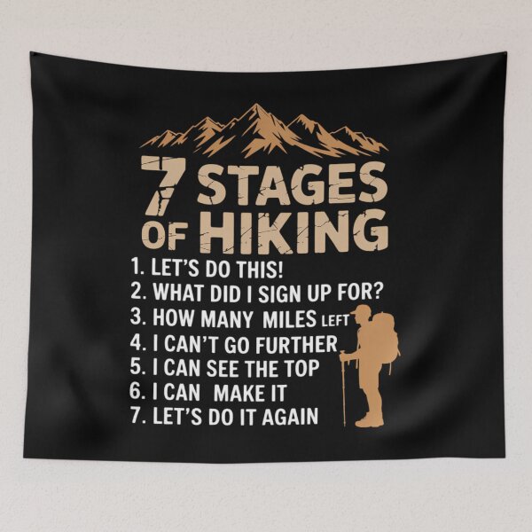 Item preview, 7 Stages of Hiking Funny Outdoor Hiker designed and sold by DentistLegal.