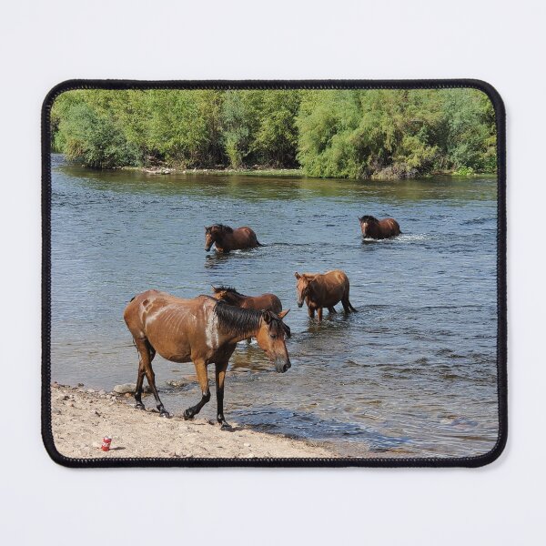 Item preview, Wild Horses Crossing the Salt River near Phoenix, Arizona designed and sold by tumbleweedphoto.