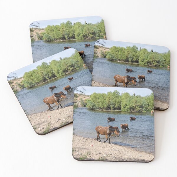 Item preview, Wild Horses Crossing the Salt River near Phoenix, Arizona designed and sold by tumbleweedphoto.