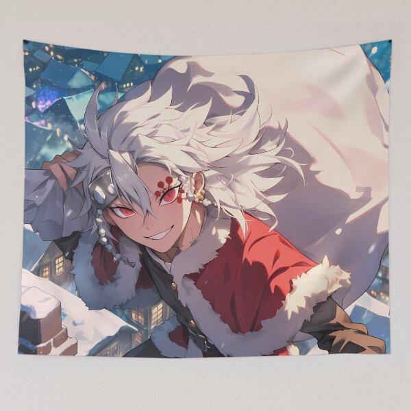Item preview, Christmas Tengen Uzui Demon Slayer Anime Santa Claus Holiday Winter Festival designed and sold by Raslbazola.