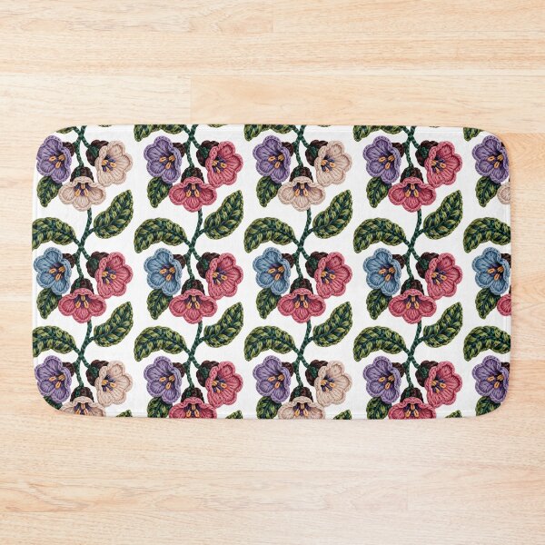 Item preview, Pulmonaria - Rug Hooking Cozy Floral Textile Art designed and sold by JessArty ⭐⭐⭐⭐⭐.