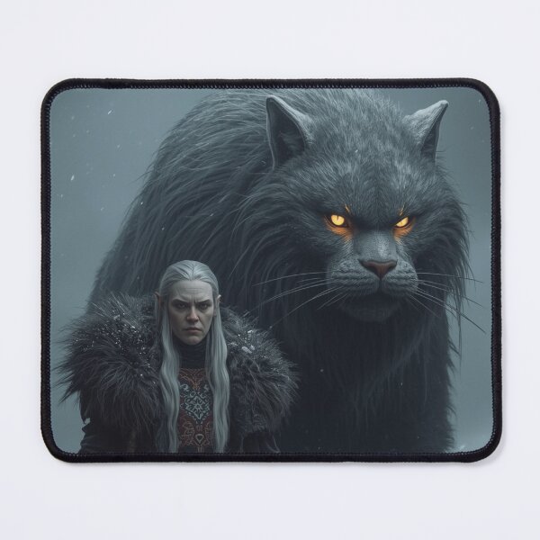 Item preview, Grýla and Yule Cat | Dark Icelandic Folklore Digital Painting designed and sold by AIfolklore.