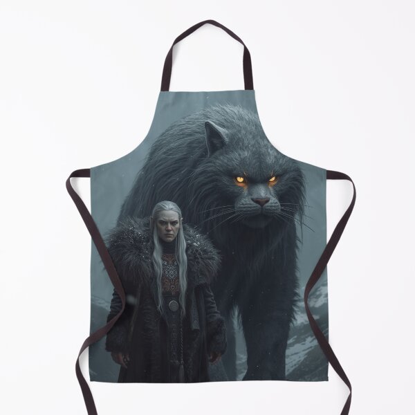 Item preview, Grýla and Yule Cat | Dark Icelandic Folklore Digital Painting designed and sold by AIfolklore.