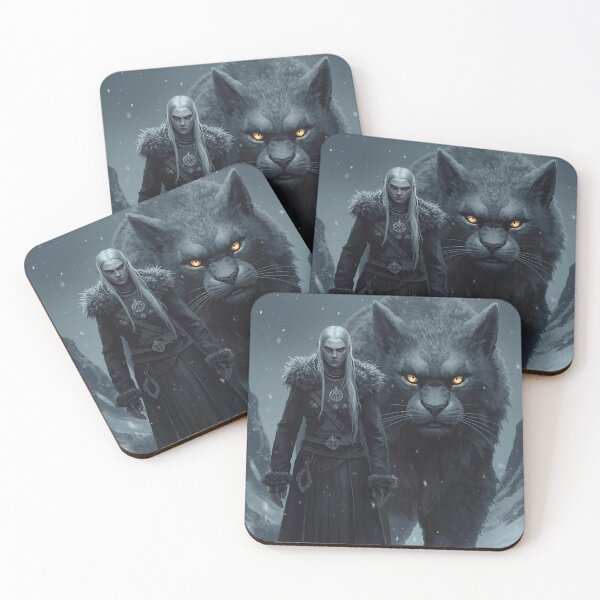 Item preview, Grýla and Yule Cat | Dark Icelandic Folklore Digital Painting designed and sold by AIfolklore.