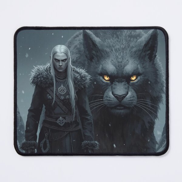 Item preview, Grýla and Yule Cat | Dark Icelandic Folklore Digital Painting designed and sold by AIfolklore.