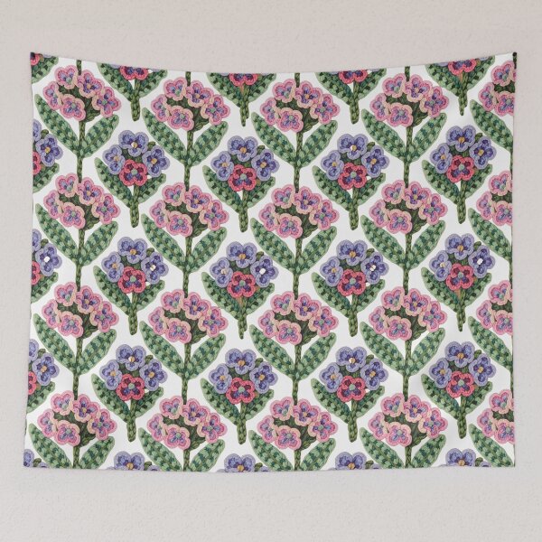 Item preview, Pulmonaria Cottagecore Rug Hooking Floral Pattern designed and sold by JessArty ⭐⭐⭐⭐⭐.