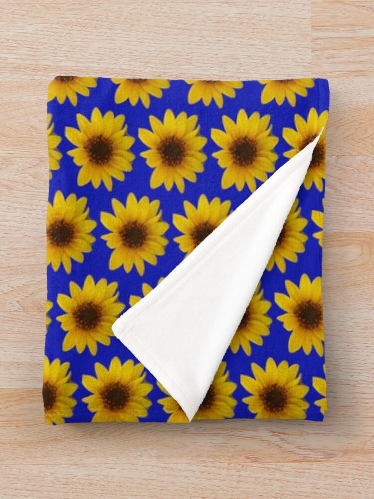 "Cheerful Yellow Sunflower" Throw Blanket by RiffXS Redbubble