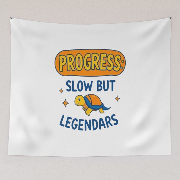 Item preview, Progress Slow But Legendary Turtle Motivation Quote | Cute Positive Aesthetic Design designed and sold by Trendworld00.