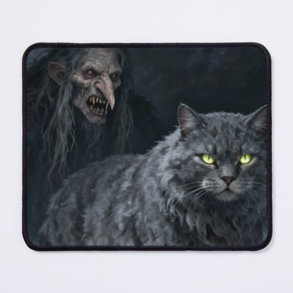 Item preview, Grýla and Yule Cat | Dark Icelandic Folklore Digital Painting designed and sold by AIfolklore.