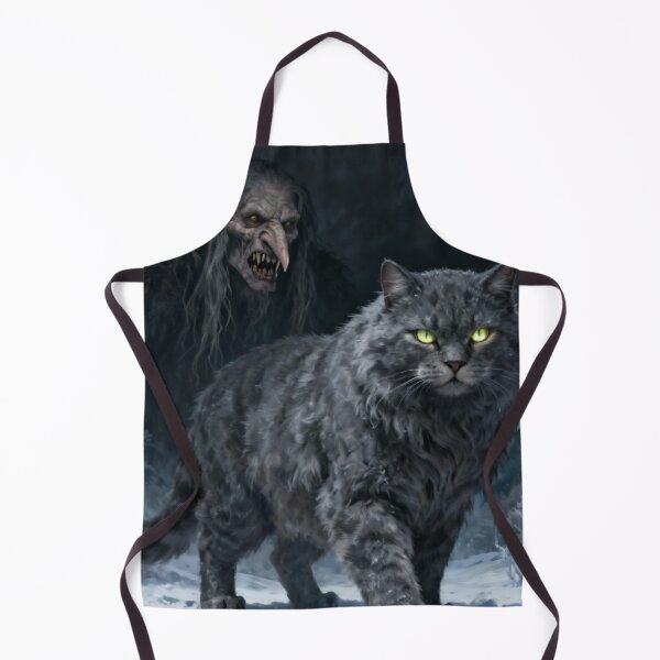 Item preview, Grýla and Yule Cat | Dark Icelandic Folklore Digital Painting designed and sold by AIfolklore.