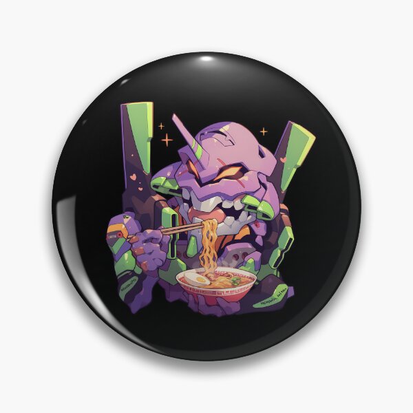 Item preview, Evangelion Unit 01 Neon Genesis Evangelion Anime Kawaii Ramen Mecha Cute Glow designed and sold by Raslbazola.