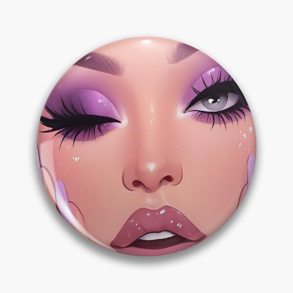 Item preview, Hyper Glam Makeup Art: Lavender Eyeshadow, Pink Hair & Glossy Lips designed and sold by Vicksin ⭐⭐⭐⭐⭐.