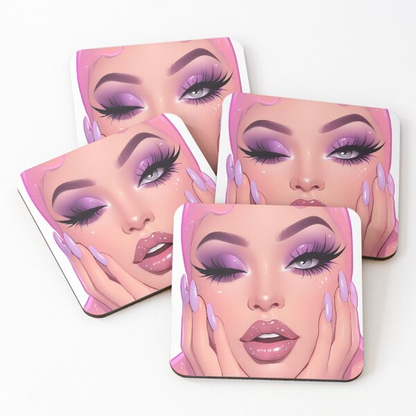 Item preview, Hyper Glam Makeup Art: Lavender Eyeshadow, Pink Hair & Glossy Lips designed and sold by Vicksin ⭐⭐⭐⭐⭐.