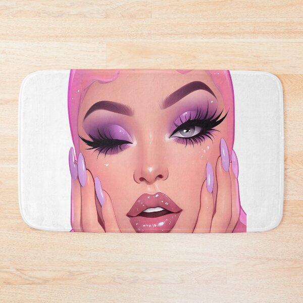 Item preview, Hyper Glam Makeup Art: Lavender Eyeshadow, Pink Hair & Glossy Lips designed and sold by Vicksin ⭐⭐⭐⭐⭐.