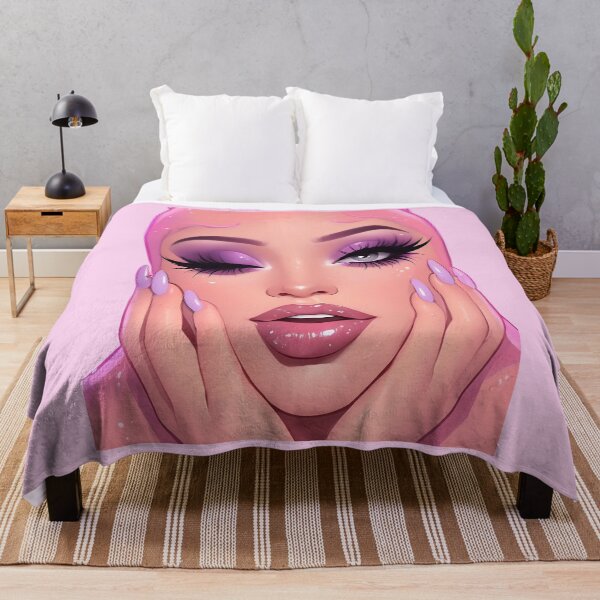 Item preview, Hyper Glam Makeup Art: Lavender Eyeshadow, Pink Hair & Glossy Lips designed and sold by Vicksin ⭐⭐⭐⭐⭐.