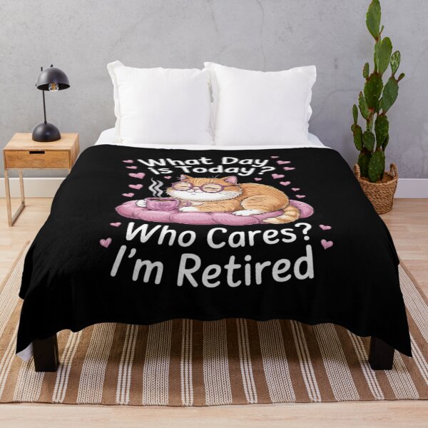 Item preview, Womens What Day Is Today Who Cares I'm Retired Funny Retirement Cat  designed and sold by RoyTill0Art.