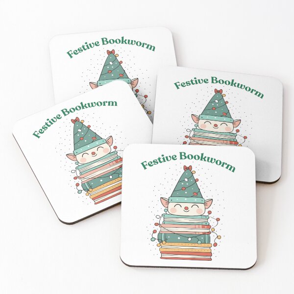 Artikelvorschau, Festive Bookworm – Bücherwurm Illustration für Leser & Lehrer entworfen und verkauft von LWDesignLab.