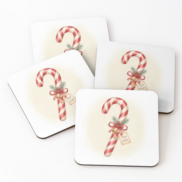 Item preview, Retro Candy Cane – Cozy Christmas Treat with ‘Merry & Wright’ Tag designed and sold by Iras-Art-Corner.