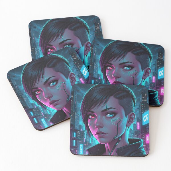 Item preview, Neon Cyber Femme Portrait designed and sold by Krfto.