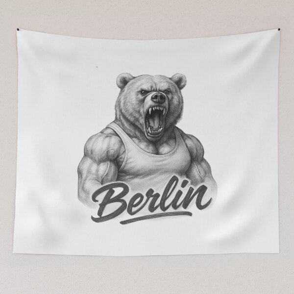 Item preview, Berlin Bear Aggressive with neck in tank top with Berlin lettering designed and sold by Ecmoprints.