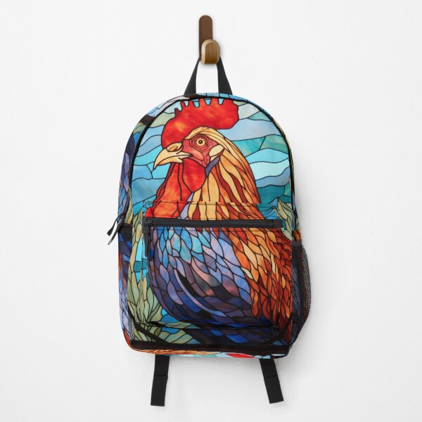 Item preview, Bold Rooster Stained Glass - Farmhouse Kitchen Decor and Chicken Art designed and sold by pinkal.