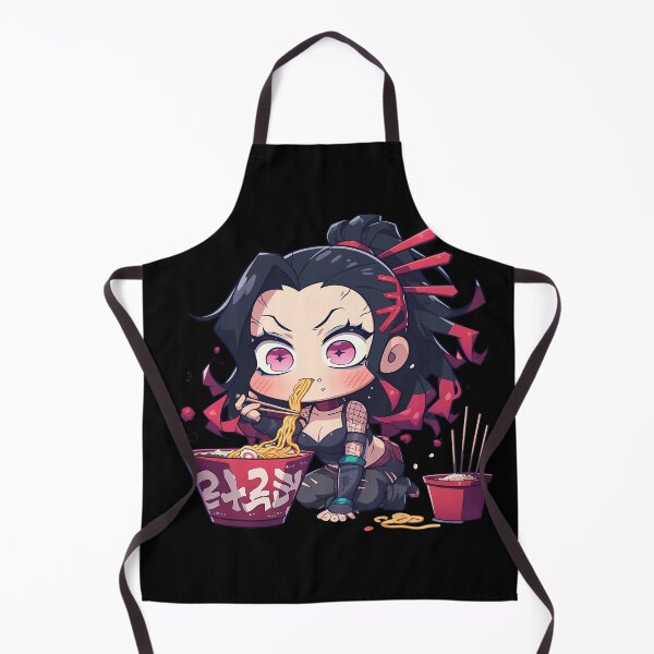 Item preview, Daki Demon Slayer Anime Girl Kawaii Ramen Chibi Bowl Pink Noodles designed and sold by Raslbazola.