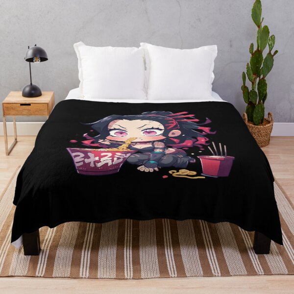 Item preview, Daki Demon Slayer Anime Girl Kawaii Ramen Chibi Bowl Pink Noodles designed and sold by Raslbazola.