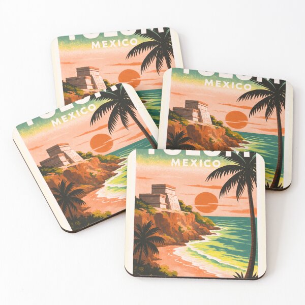 Item preview, Tulum – Vintage Travel Poster of Mexico | Retro Beach & Maya Ruins designed and sold by DRAWZENART.