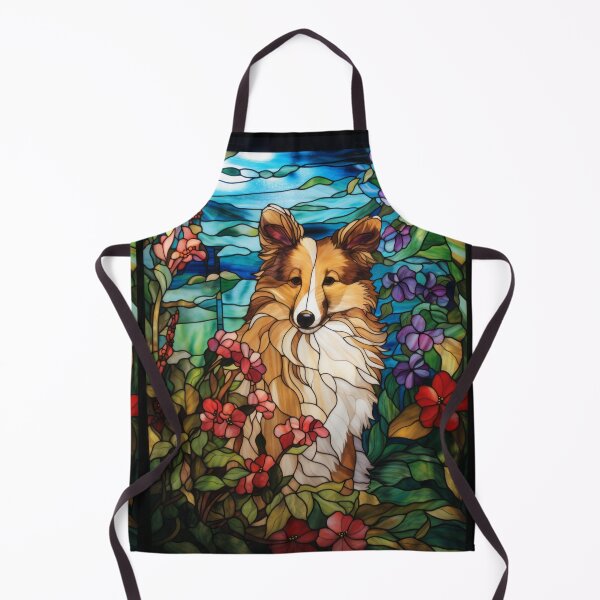 Item preview, Cute Shetland Sheepdog Stained Glass - Sheltie Dog Portrait designed and sold by pinkal.