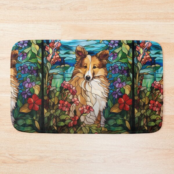 Item preview, Cute Shetland Sheepdog Stained Glass - Sheltie Dog Portrait designed and sold by pinkal.