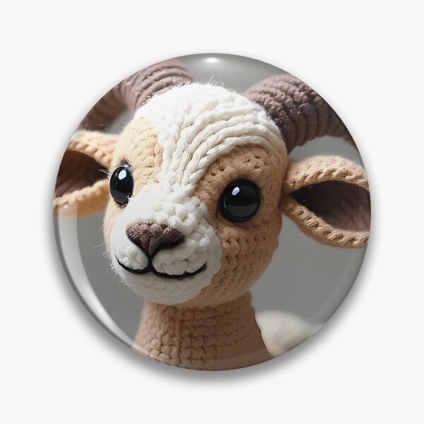 Item preview, Crocheted goat with big eyes designed and sold by Mianku | Für das Leben.