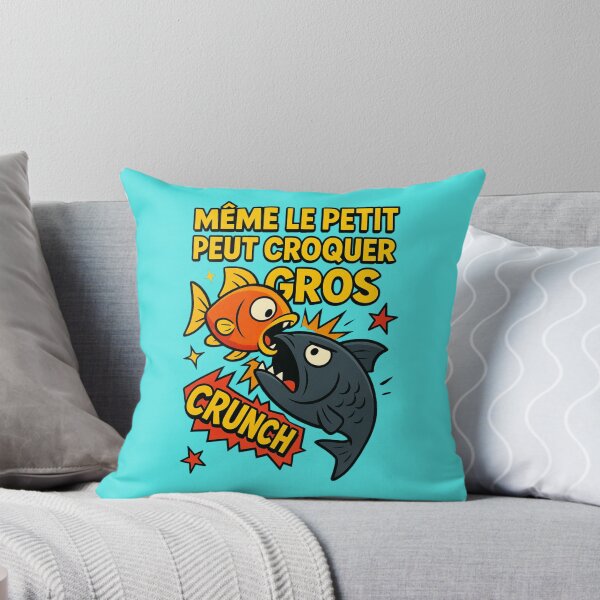 Aperçu de l'œuvre Small Fish Big Bite – Bold Pop Art Cartoon Design créée et vendue par PLUSHIWORLDtm.