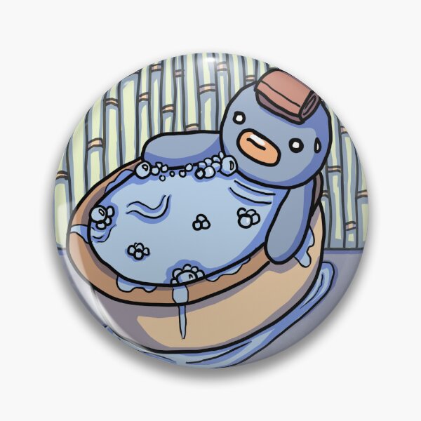 Item preview, Penguin Bathing in an Onsen illustration  designed and sold by Sophie Draws Penguins.